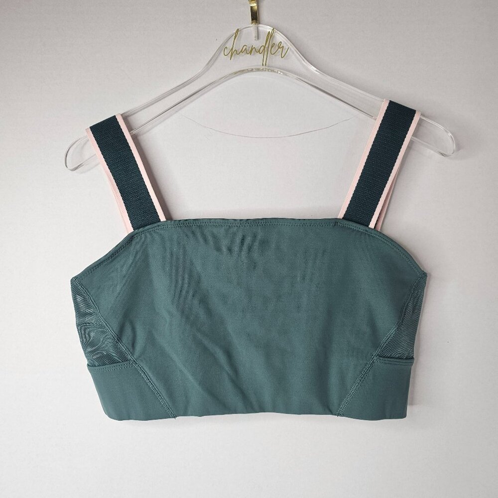 New Balance Women's Sports Bra Green Pink Top Size M